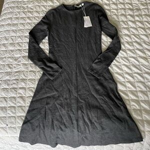 Vince gray charcoal knit A line fit and flare dress